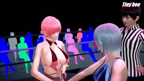 Lesbian Hentai Wrestlers Spar with Toys in a 3D Ring on adultfans.net