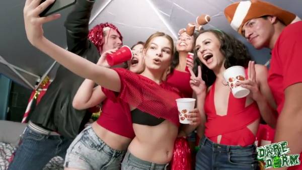 Redheads and revelry ignite a college dorm party with rising tension on adultfans.net