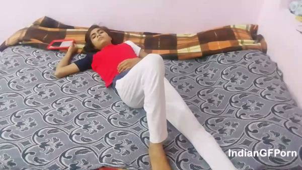 Skinny Indian college girls share an intimate moment in bed - India on adultfans.net
