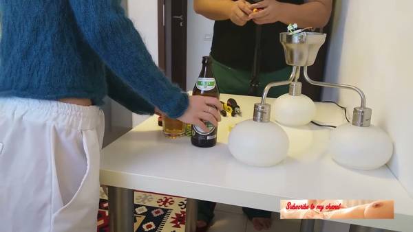 Married wife cheats with the plumber in the kitchen with deep throat on adultfans.net