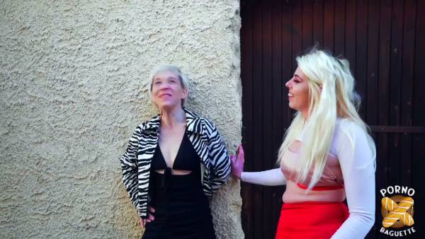Blonde MILF Malvina explores passion with a woman and a man in rustic intimacy - France on adultfans.net